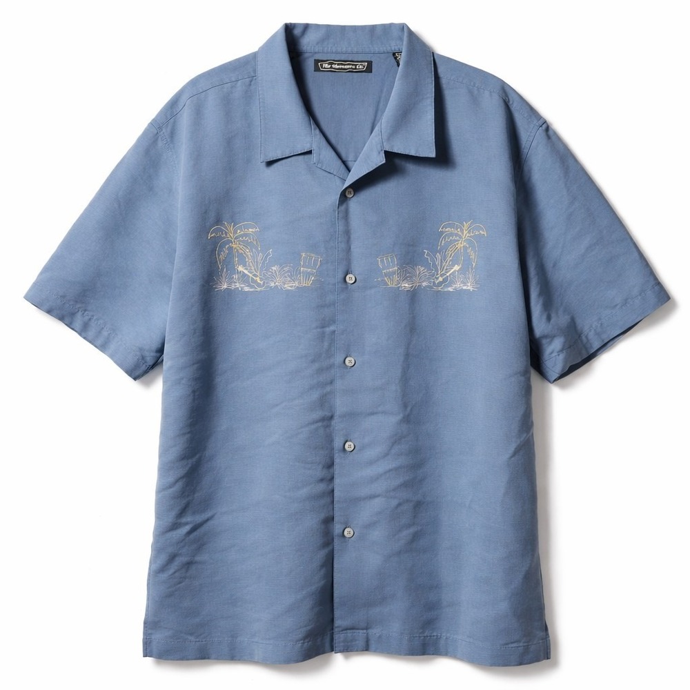 THE HAVANERA CO Guayabera Button-Up Shirt Sz XXL Palm Tree Beach Embroidered